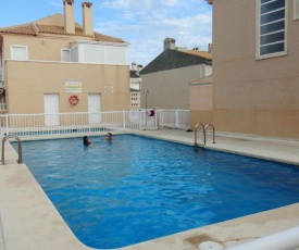 Bungalow with 3 bedrooms in Santa Pola with wonderful city view shared pool and furnished terrace 100 m from the beach